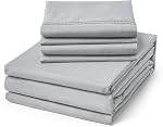 ClevaHome Ensemble de feuilles Queen Size - 6 Ensemble de draps de luxe respirant doux pièce - Plongée & Feuille de lit brodée avec poche profonde, résistant aux défauts, 2 Étagères supplémentaires (Queen, vert feuille)