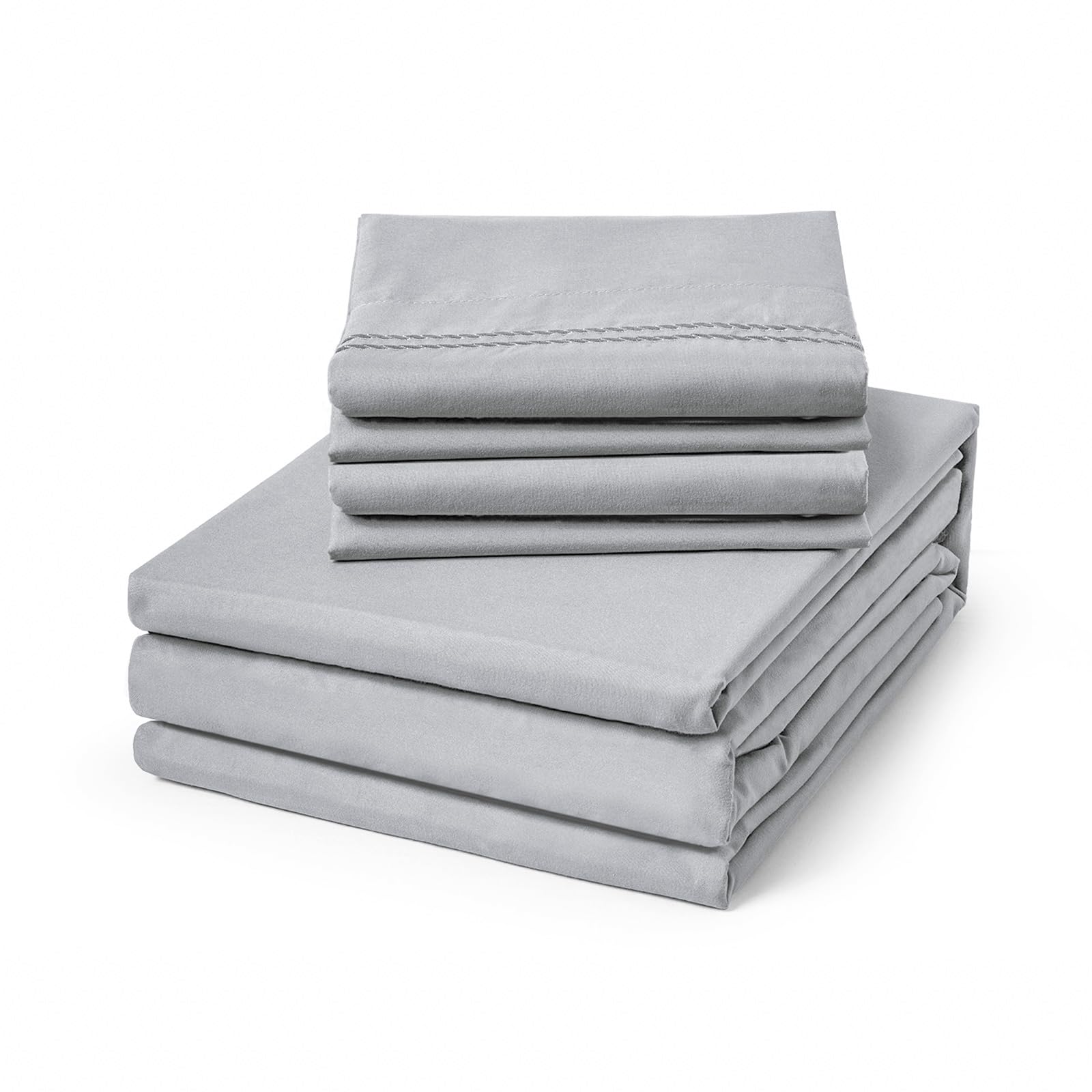 Parure de lit 4 pièces lit simple drap housse poche profonde