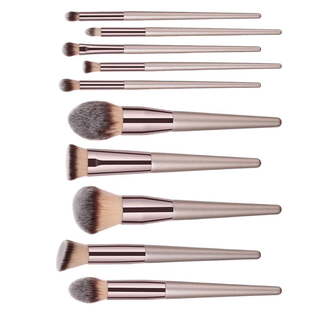 Set di 5 pennelli professionali per trucco, ombretto, fondotinta, cosmetici, 10 pezzi
