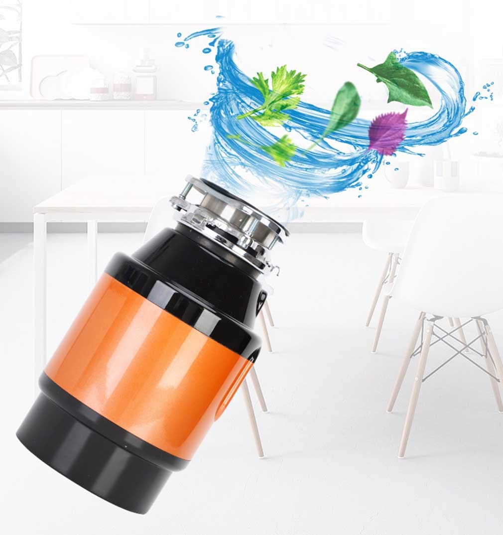 Durable Broyeur d'évier Éliminateur de Déchets Pratique,Poussoir pour déchets Verts,Protection Anti-surchauffe et Anti-Surcharge Protection Contre Les bruits Cuisine, Black