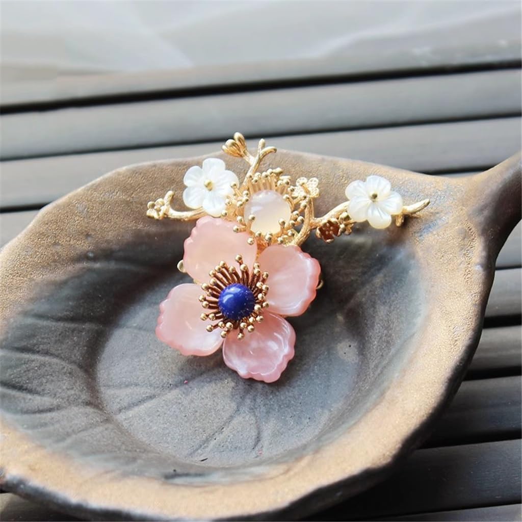 Broche De Flores Hecho A Mano, Botón, Bufanda, Cárdigan, Chal, Botón, Broche De Estilo Antiguo (Tamaño Universal D)
