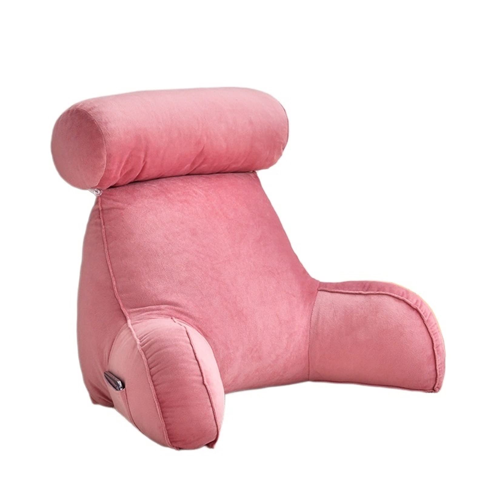 VENYAA Sofa Pillows for Living Room Reading Pillow Office Sofa Bedside Back Cushion Bed Lumbar Support Cushions Backrest Backs Rest Pain Relief Pillows (Color : Pink)