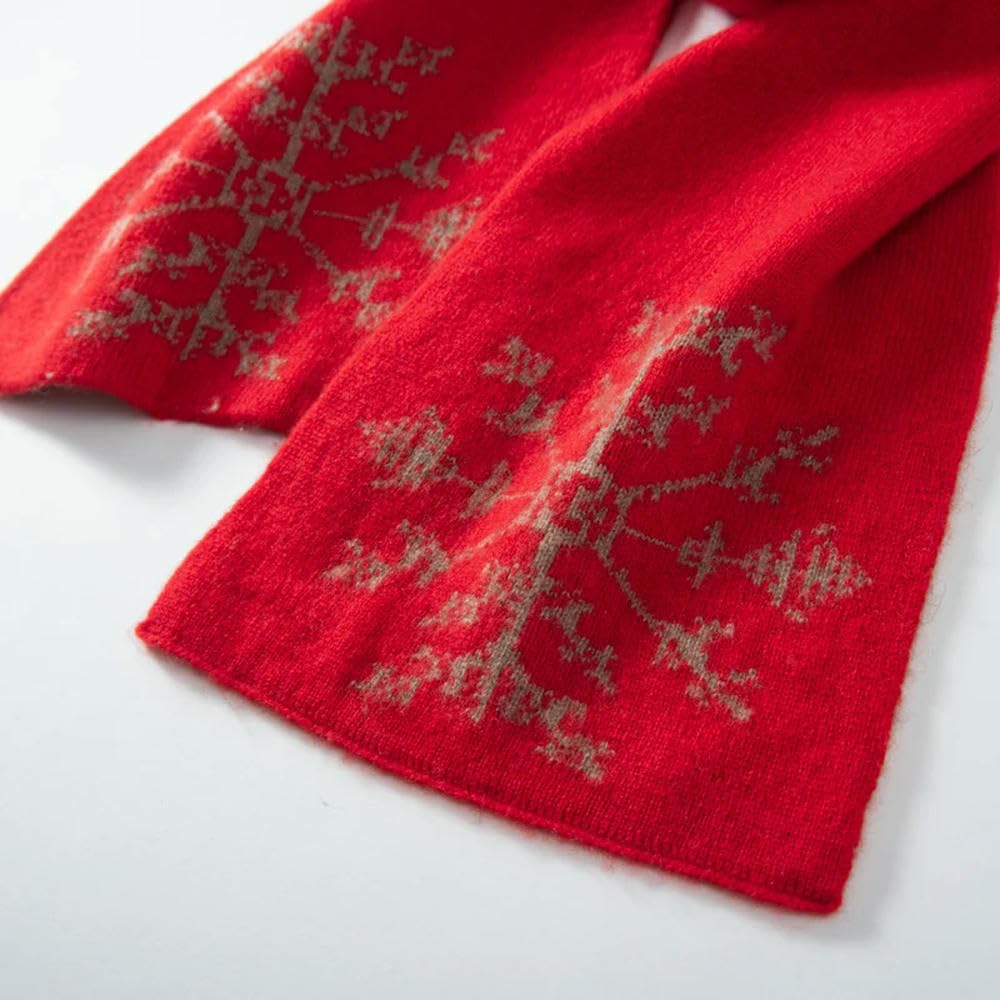 Écharpe en Cachemire Écharpes Chaudes d'hiver Style Mode tricoté Motif Floral écharpe épaisse Foulard pour Femmes
