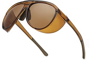 Polarized Aviator Oversized Round Steampunk Side Shield Sunglasses