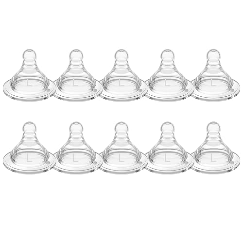 Miniatura 10 de Boquilla de repuesto de silicona, pezones de flujo medio para botellas de cuello ancho, más de 3 meses, 10 unidades