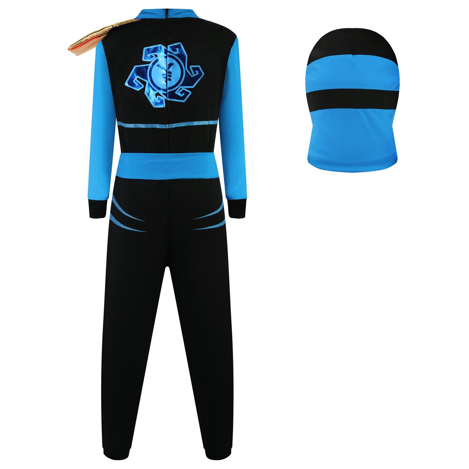 Katara Disfraz de Ninja Dragón para Niño Carnaval, Cosplay, color jay walker, azul, Talla L (8-10 años) (1771)