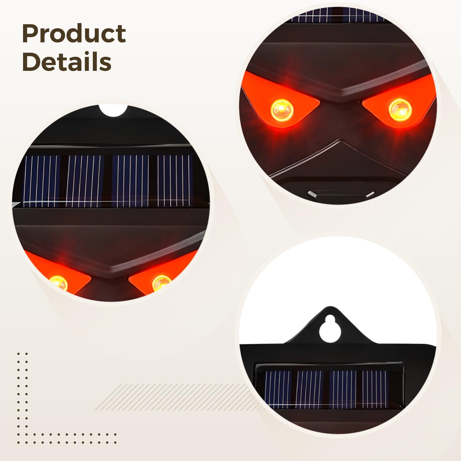 Dissuasore ad ultrasuoni per animali a energia solare, con LED, IP44, impermeabile, design per giardino, cortile e aree agricole, 4 pezzi