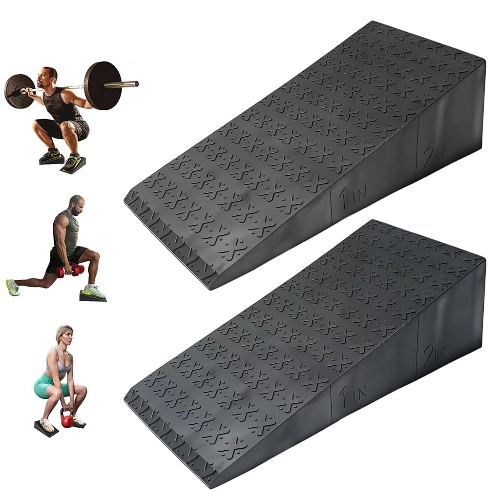 Proberos® 2 Pcs High Squat Wedge Block for Gym, High Bearing, Fitness Slant Board for Heel Elevation, Non-Slip Incline Wedge for Squats, Calf Raises & Weight Training Stability-picture-27