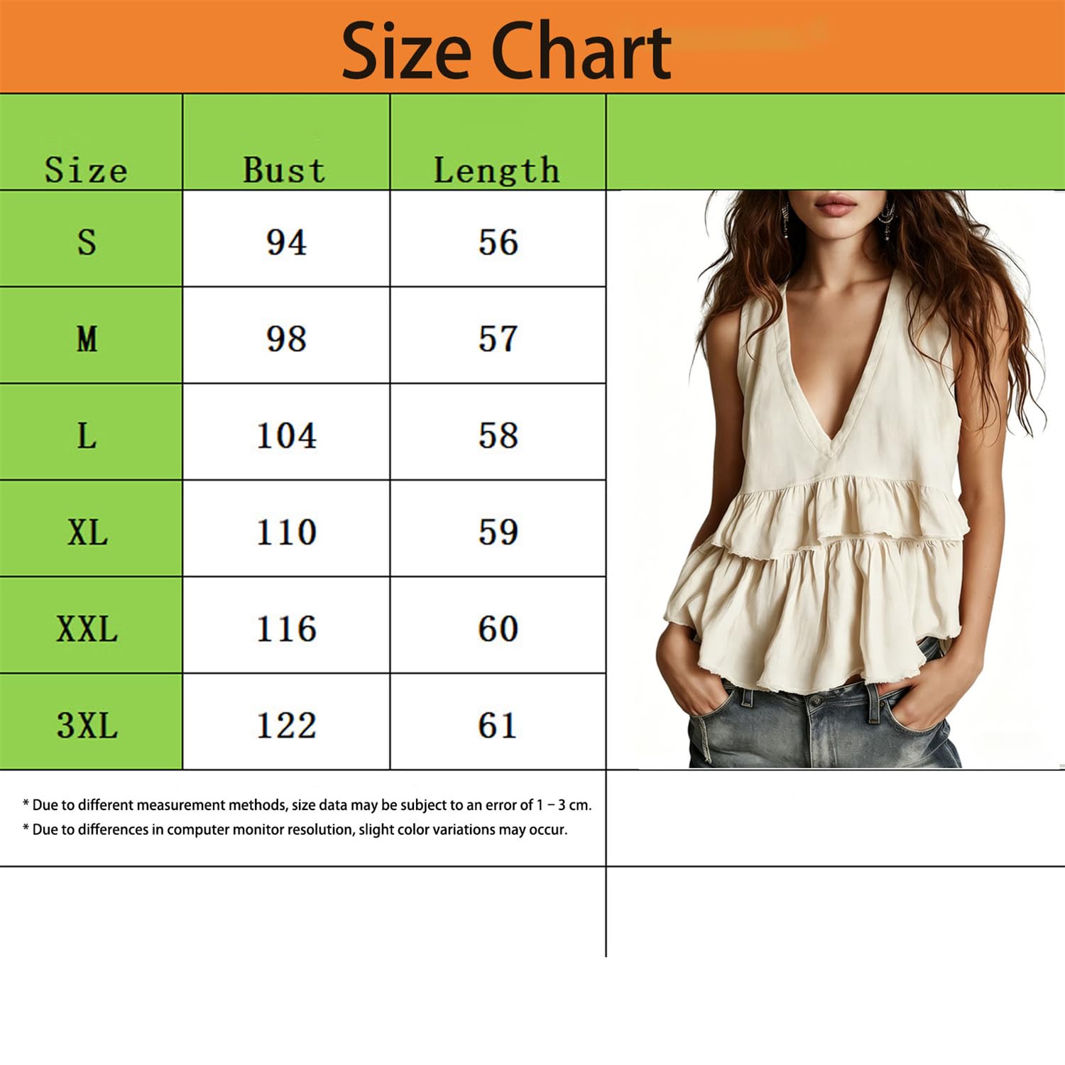 Camiseta sin Mangas de algodón y Lino para Mujer | Cuello en V, Dobladillo con Volantes Tipo Peplum | Blusa fluida Ideal para el Verano