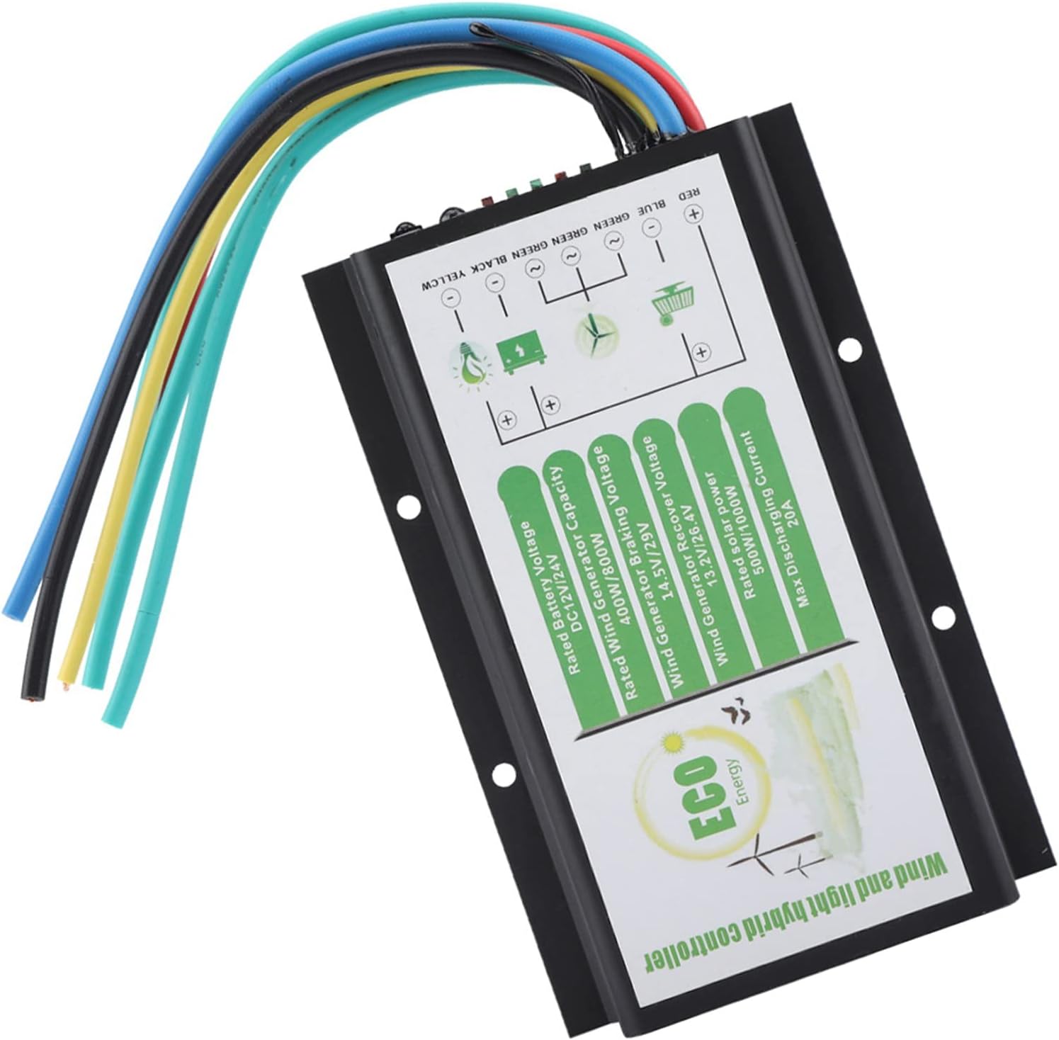 400W 800W風力ソーラーハイブリッドコントローラー保護温度補償信頼できるパフォーマンス低電圧過電圧過電流保護オフグリッドアプリ