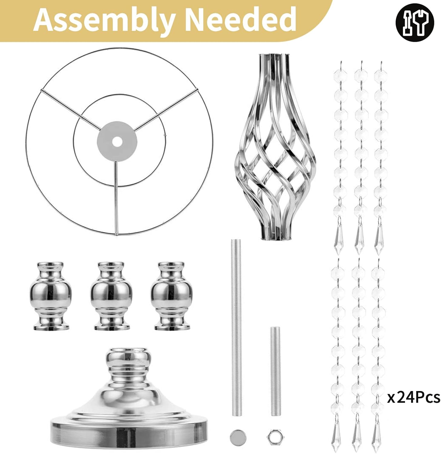 Nuptio 2 Pcs Wedding Vase & 2 Pcs Artificial Flowers Set for Wedding Centerpieces for Tables