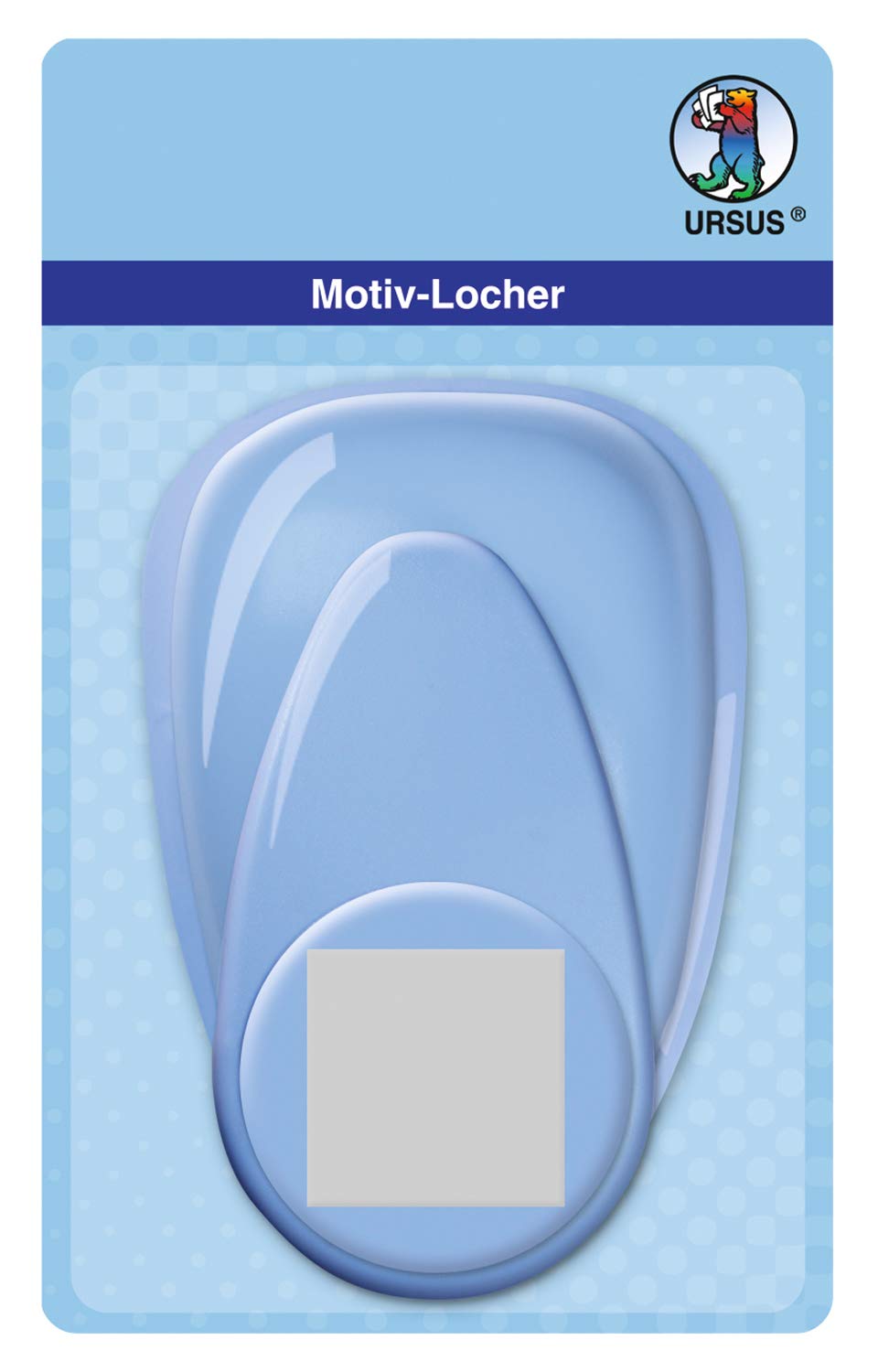 Ursus 19450058 Motif Hole Punch with Lever Maxi Square Approx. 50.8 mm, blue