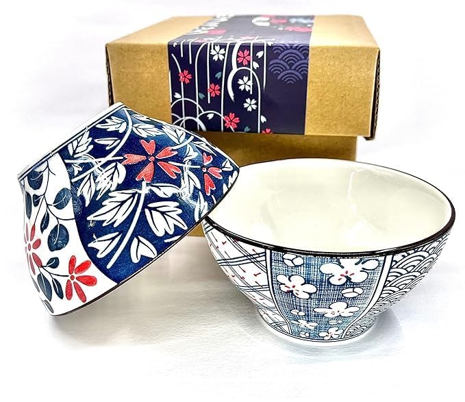 Japanese Ramen Bowls Set – 300ml Ceramic Soup & Noodle Bowls for Udon, Soba, Pho | Traditional Asian Dinnerware for Rice, Miso, Snacks & Desserts (Pack of 2)