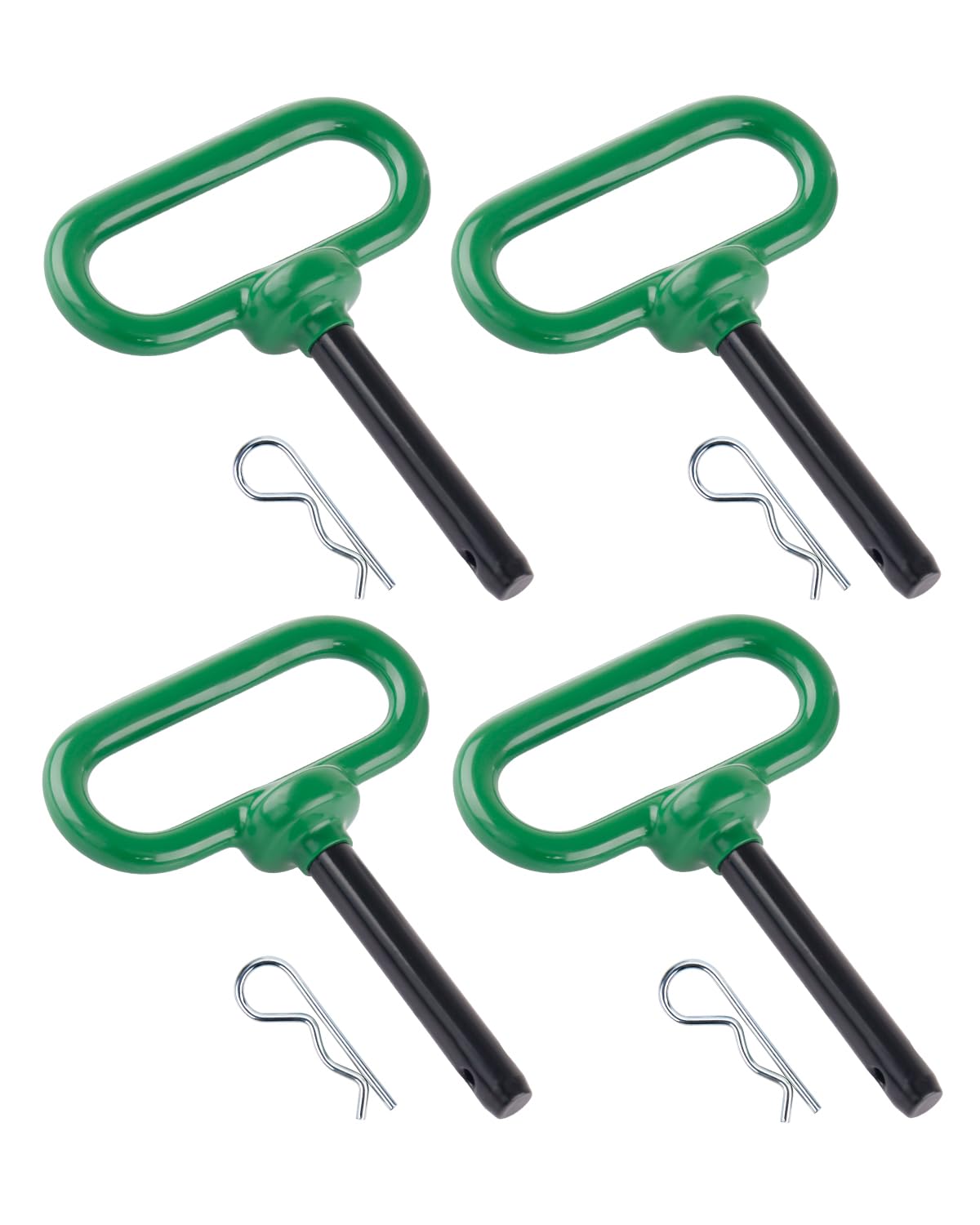 EilxMag 4Pack Hitch Pin, 1/2 x 3 Inch Trailer Hitch Pin with Clip and Rubber-Coated Handle, Strong Heavy Duty Lawn Mower Hitch Pin for Mowers, Tractor