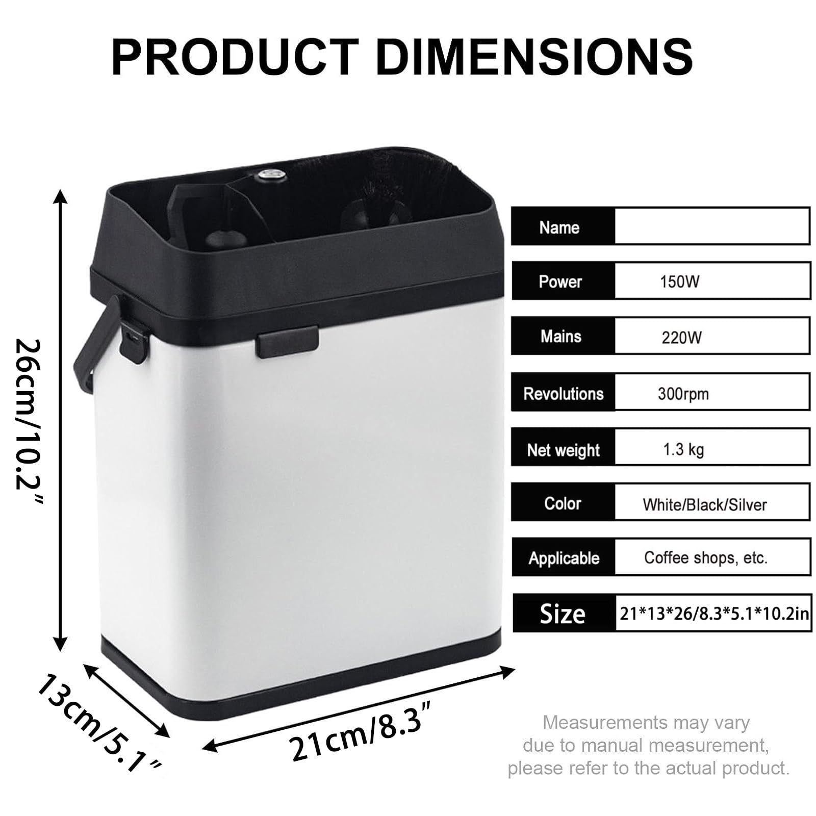 Accesorios para Cafeterías Profesionales, Limpiador Automático de Portafiltros Eléctrico, para Mantener Máquinas de Espresso Impecables White