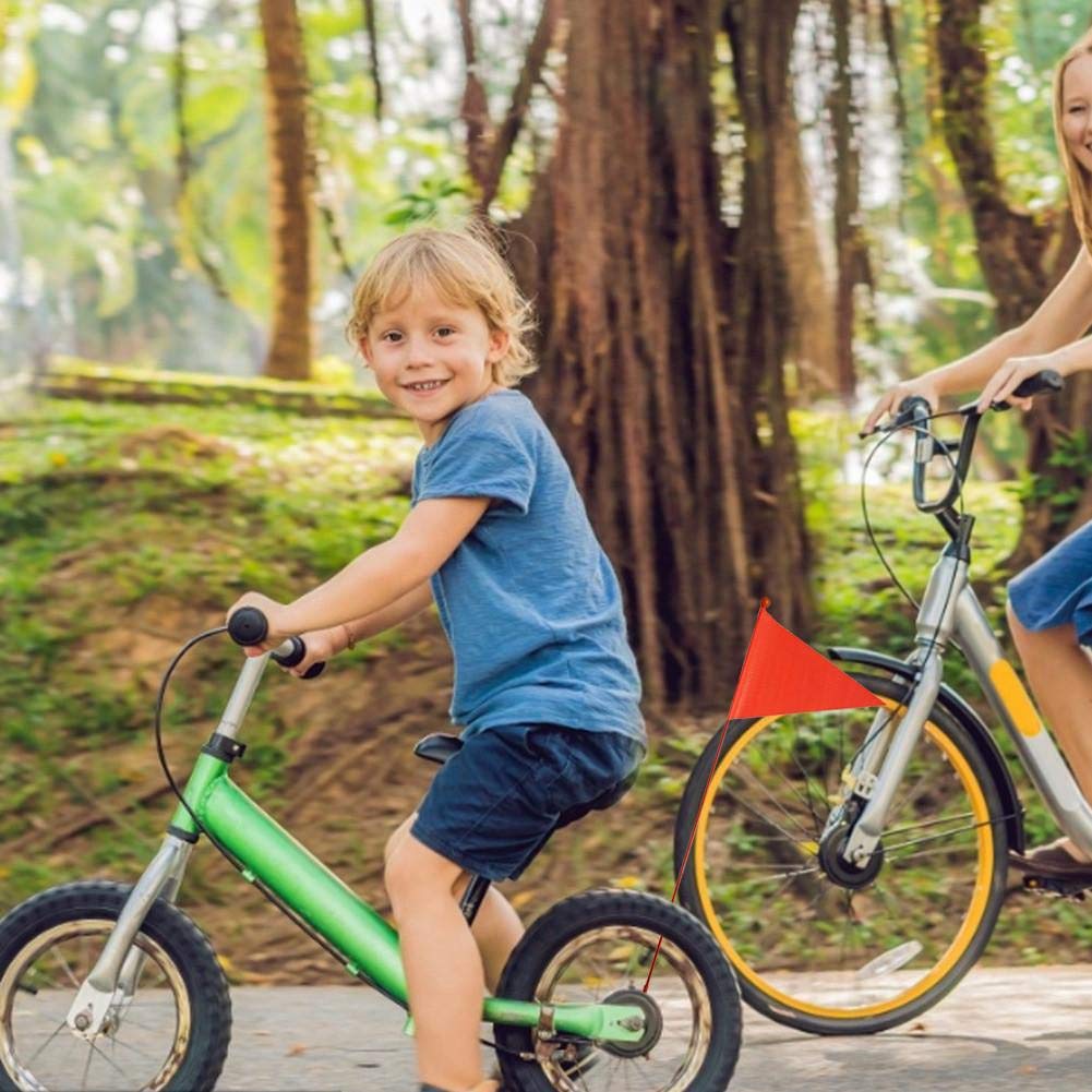 BESPORTBLE 3sets Bandiera Di Sicurezza Per Bicicletta Bandiera Triangolare Alta Visibilità Per Ragazzo Ragazza Facile Da Installare e Adatta Per Biciclette Rimorchi e Scooter