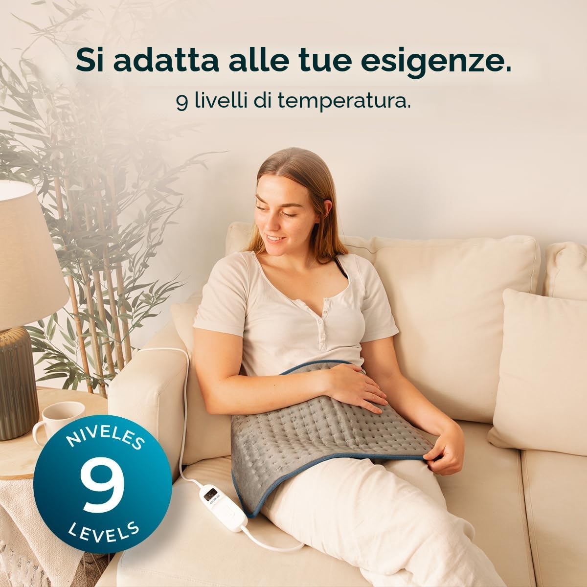 Cecotec HeatComfort 6000 termopad. Cuscinetto termico 30 x 60 cm, ideale per sollievo lombare, collo e spalle, con regolazione della temperatura e materiale morbido.