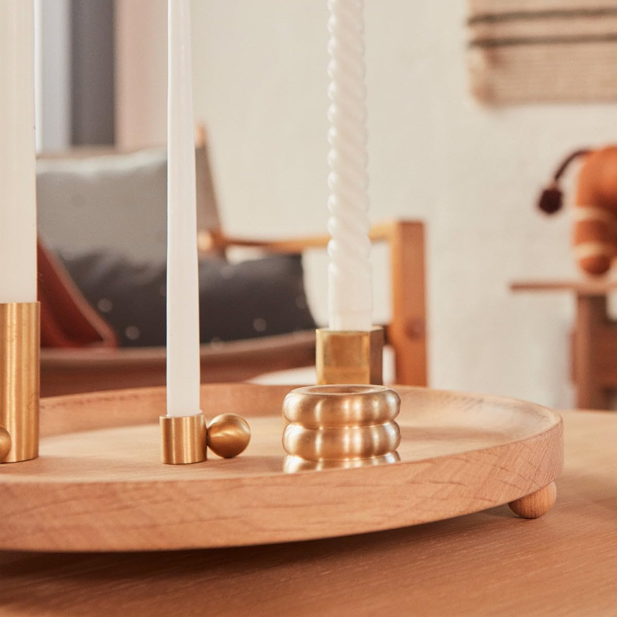 OYOY Living Inka Wood Tray - Holztablett Tablett Oval zum Servieren und Präsentieren Organisieren - Eiche 34x18x2 cm