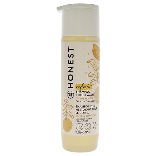 HONEST The Company - Champú y gel de baño con ingredientes botánicos derivados naturales, vainilla naranja, 10 onzas líquidas