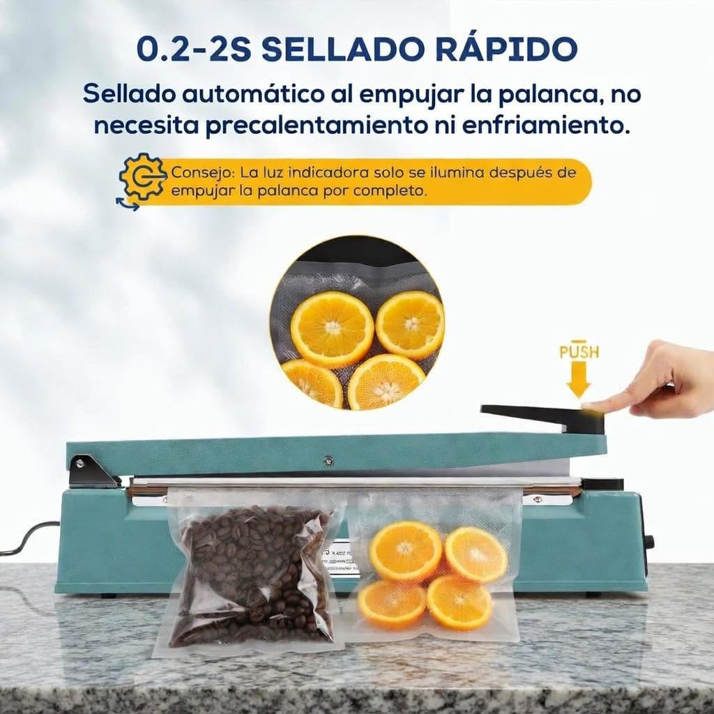 Selladora de Bolsas de Plástico 300mm Sellador Térmico Profesional Bolsas de Polietileno/de Papel de Aluminio y Kraft plastificado, plastico retráctil | No hace vacio | con kit resistencia repuesto