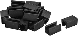 sourcingmap 20pz Mobili Piedi Antiscivolo PE Scivoli Tubo Sedia Piede Tappi Protezione Pavimento Antigraffio Nero 13mm