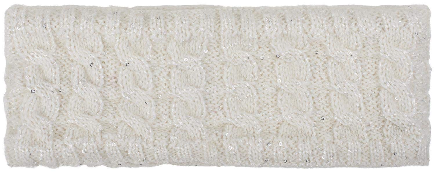 styleBREAKER women knit headband with plait pattern and sequins, fleece lining, hairband, headband, women 04026028, color:Cream - Image 2