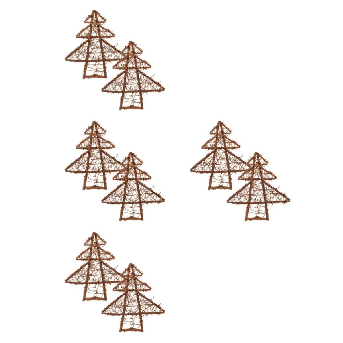 TOYANDONA 8 Stück Weihnachts Hängekranz 30cm aus Rattan, Rustikal für