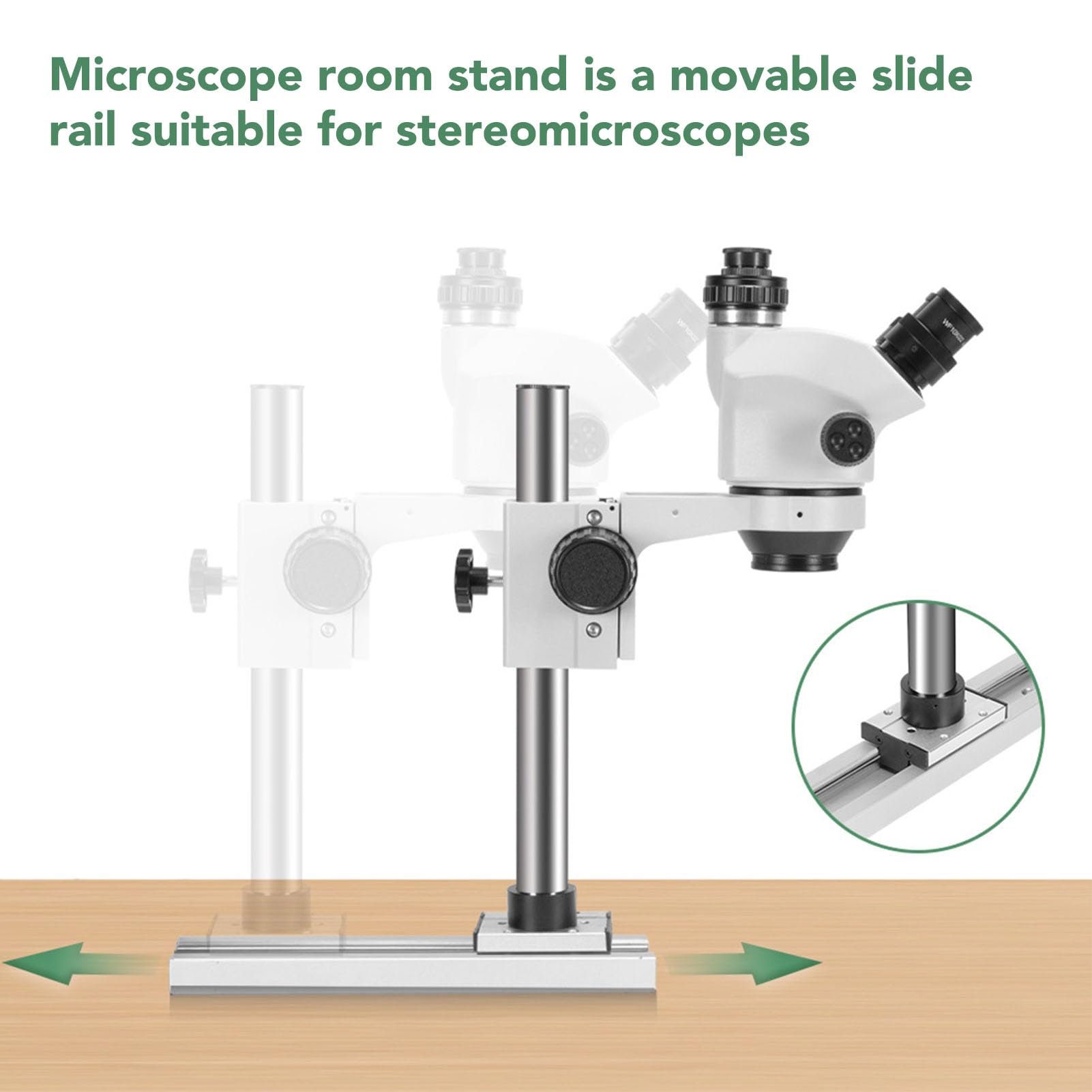 Aluminum Alloy Microscope Stand Holder for Digital Microscope, 360 Degree Adjustable Microscope Bracket Microscope Slide Rail Track Stand, Microscope Holder, Saving Space