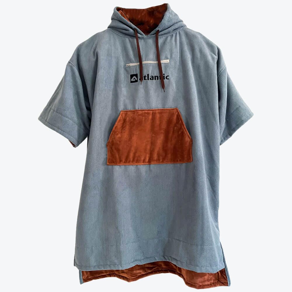 Atlantic Boards | Tavola da Surf Poncho Asciugamano 300 gsm | 90 x 70 cm | Blu e Marrone L