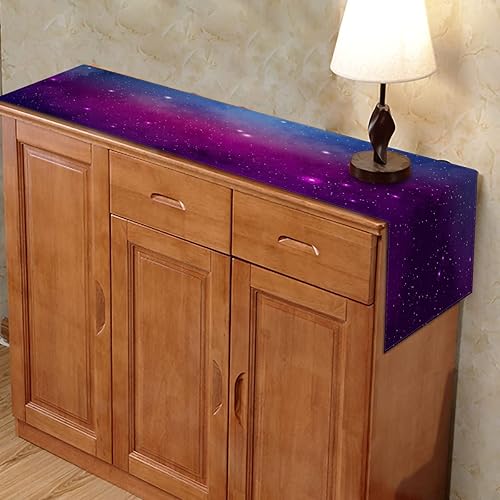 Miniatura 8 de Nepnuser Camino de mesa de lino con galaxia para niños, decoración de fiesta de cumpleaños, espacio exterior con estrellas, suministros de noche