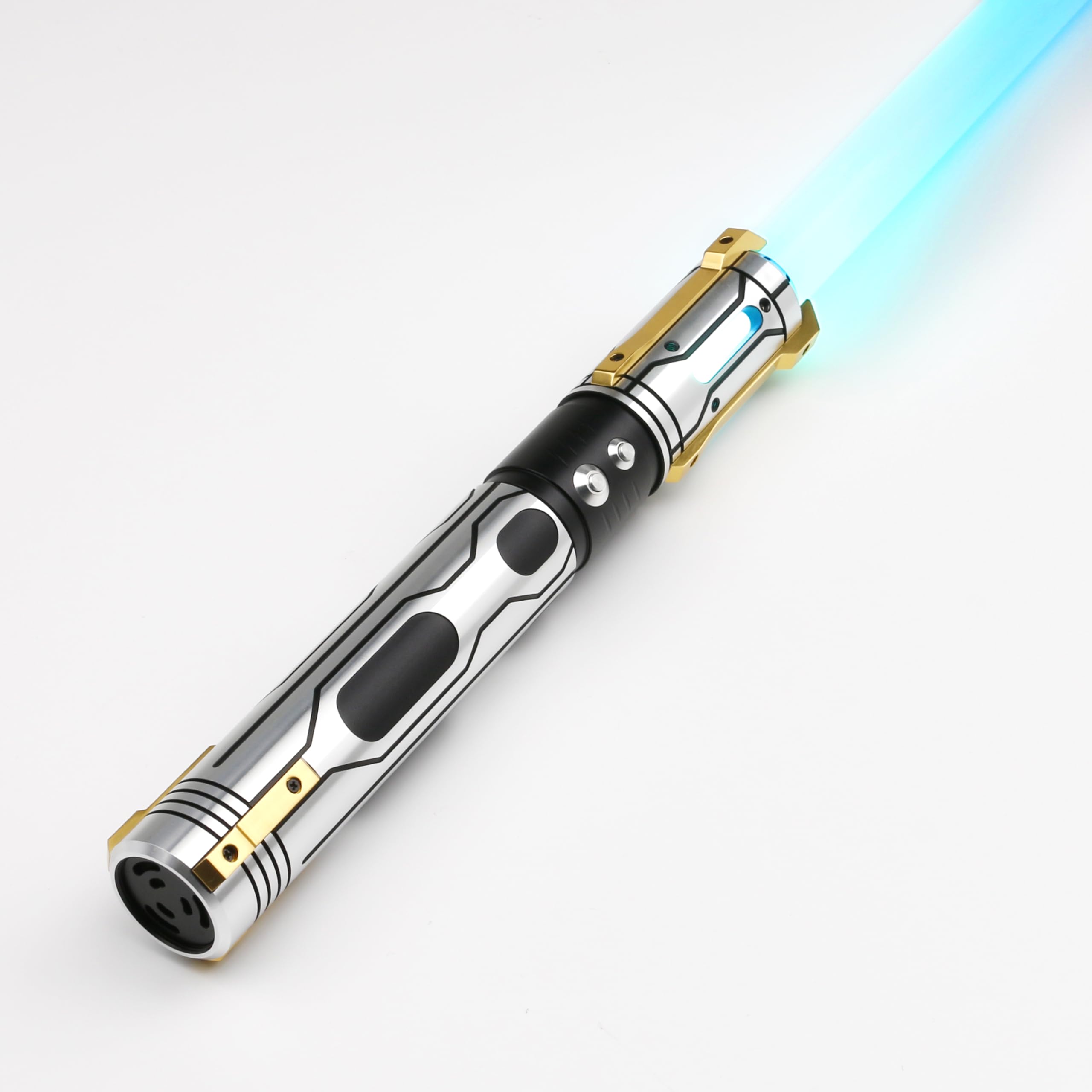 Light Saber for Adults and Kids Heavy Dueling 16 Smooth Swing Sound Fonts Effects RGB 12 Colors Changeable Force FX Light Sabers with Flash ON Clash (Ghost)