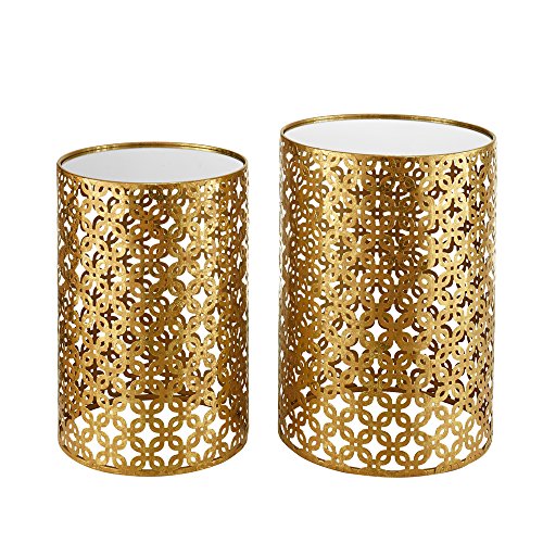 Linon Alina Round Nesting Tables (Set Of 2), Gold #TOP24