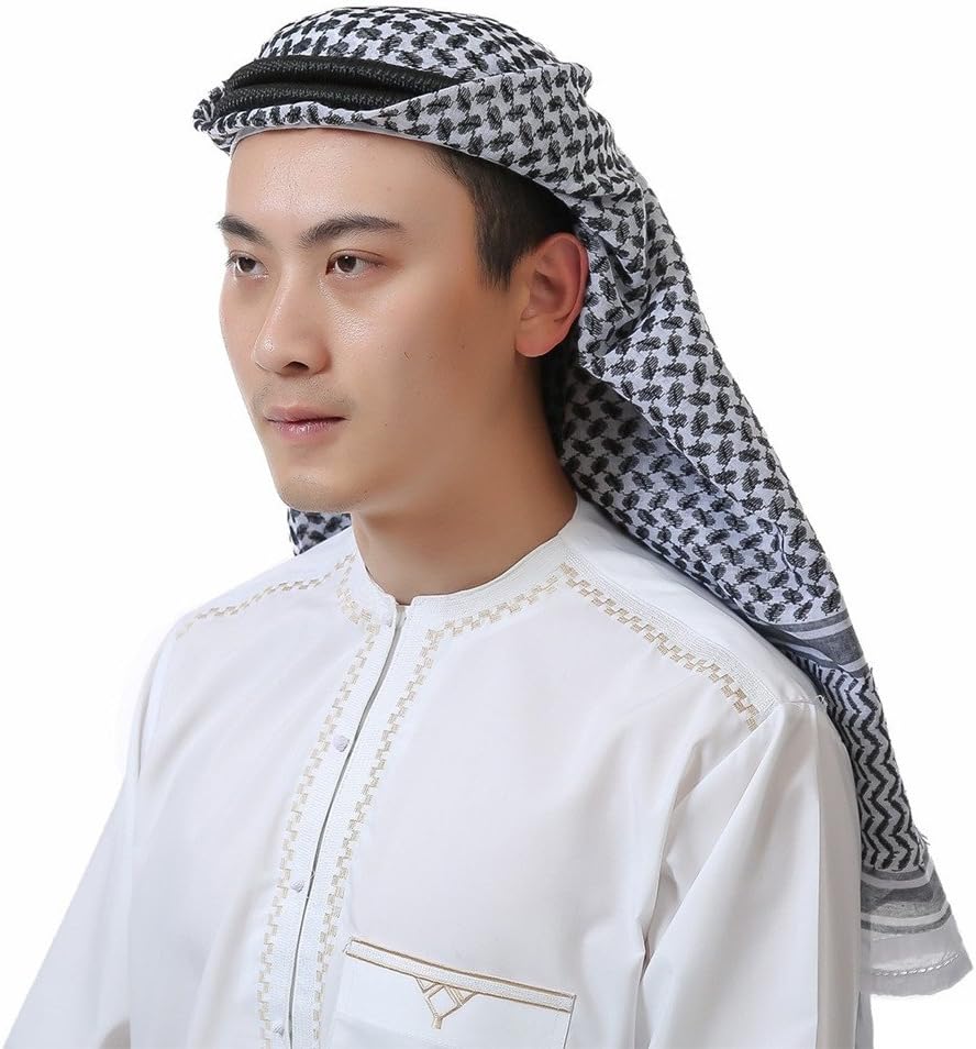 KEEN ZTQ Classic Middle Eastern Pattern Arabic Head Cover Turban for Men Men's Muslim Headscarf