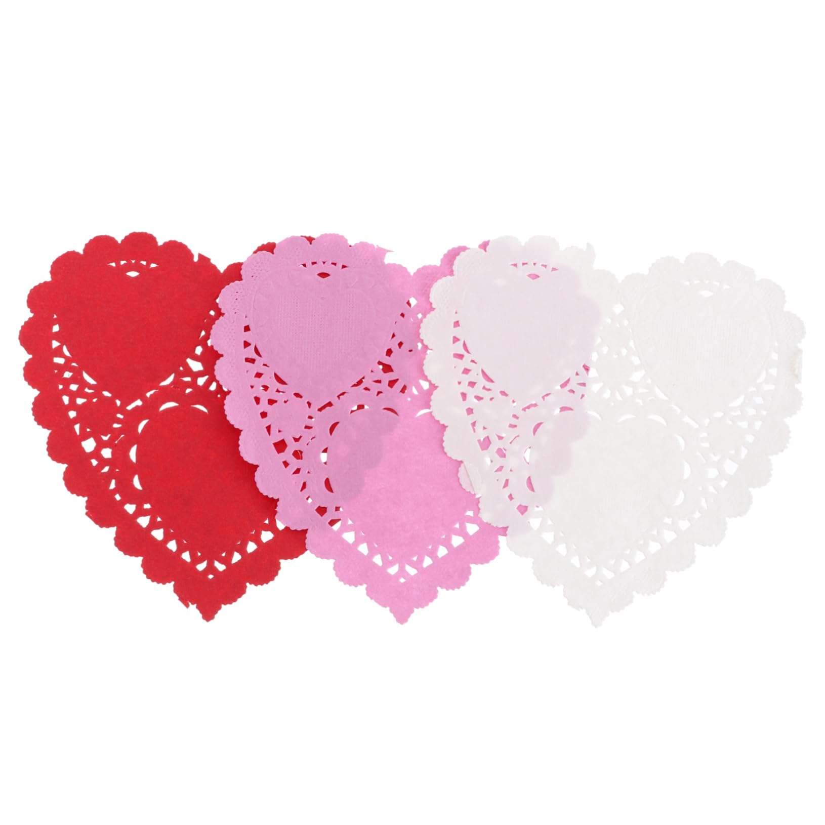 KICHOUSE Mini Heart Paper Doilies Set 300 Pieces Decorative White Paper Placemats for Party Table Decorations