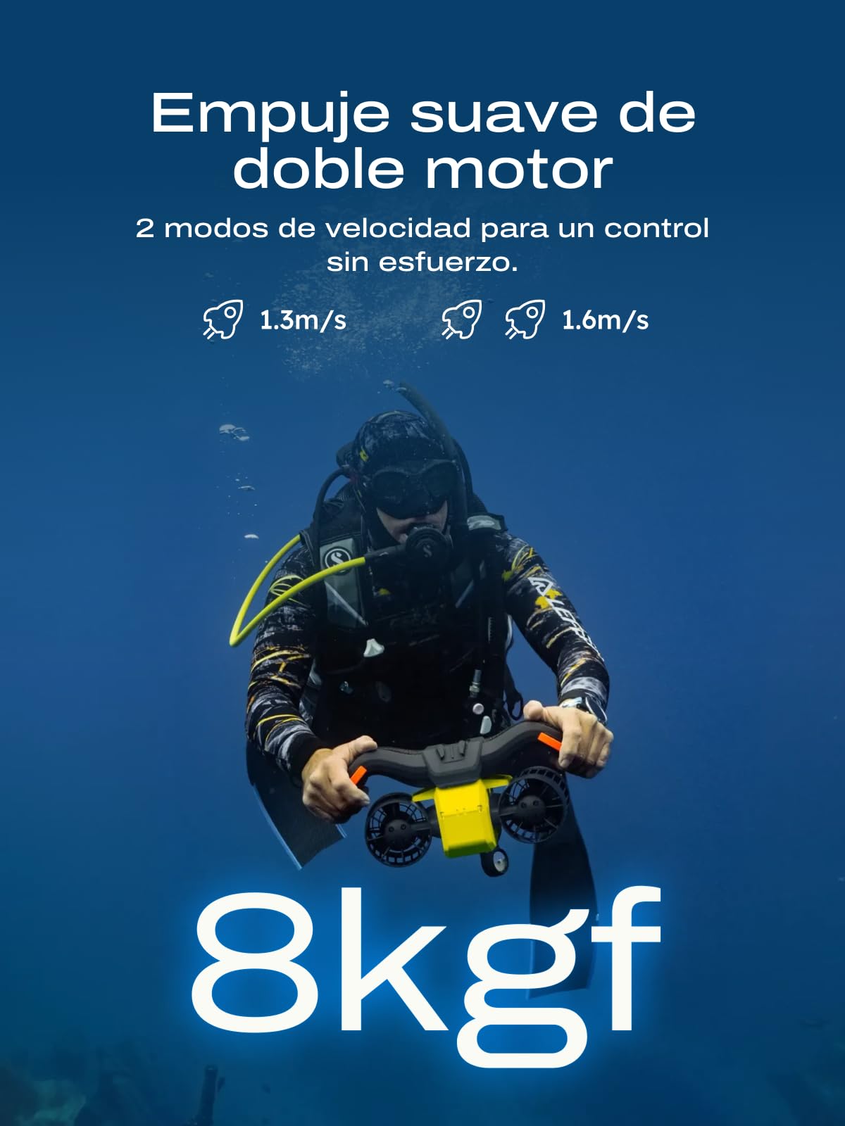 LEFEET C1 Scooter Subacuático Motores duales: Scooters con duración máxima de batería de 60 min, IPX8 30 M a Prueba de Agua para Deportes acuáticos, Buceo en Piscina, Buceo para niños/Adultos