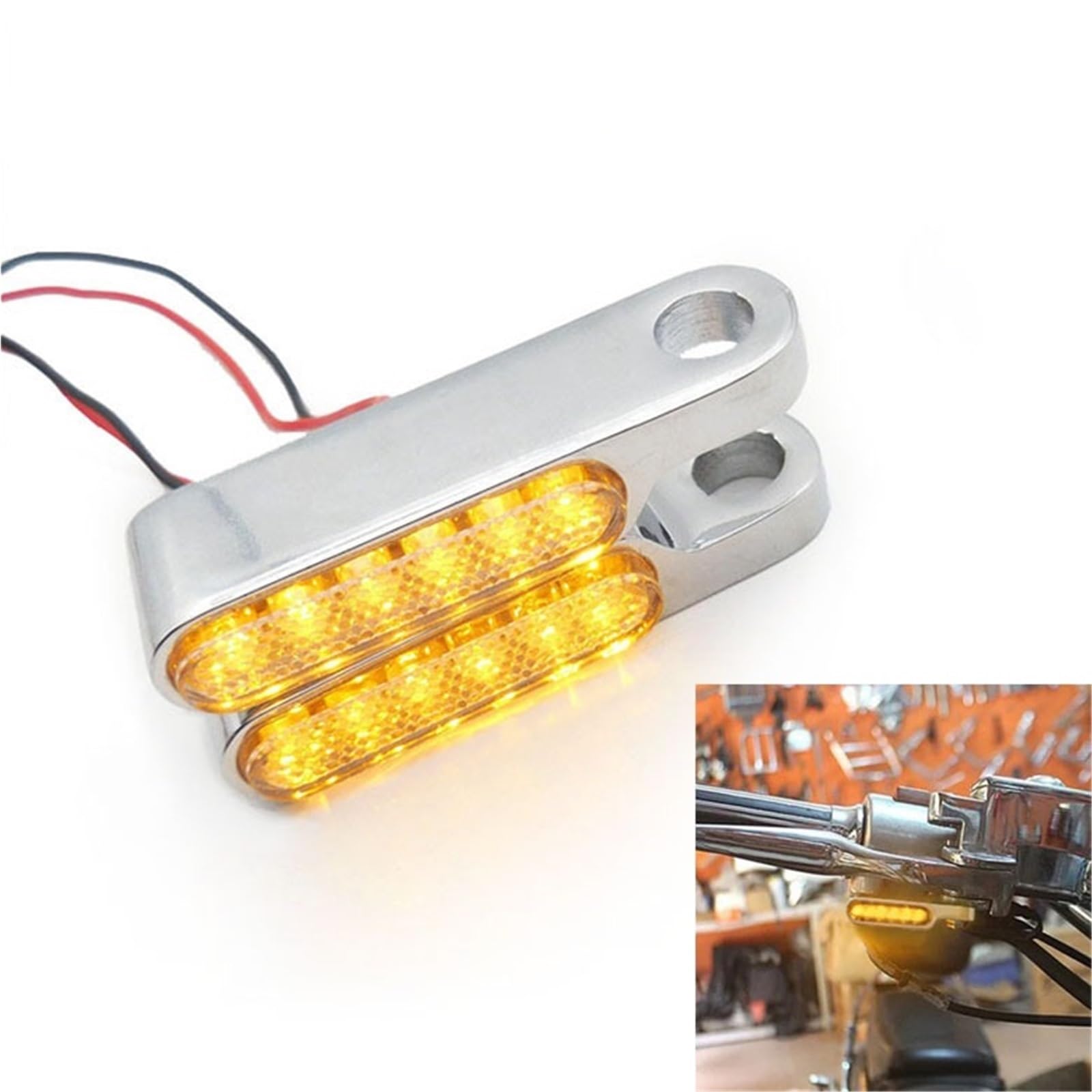 Luces de señalización Indicadores De Motocicleta Scooter 12 V | Indicadores de motocicleta Scooter de 12 V Luz de señal de giro(Black clear-L)