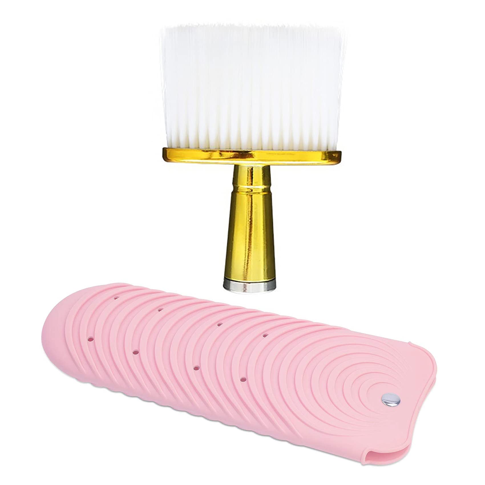 Hfourhnik Bolsa alisadora de pelo, soporte resistente al con plumero de cuello de barbero, cepillo de limpieza para cortar el cabello