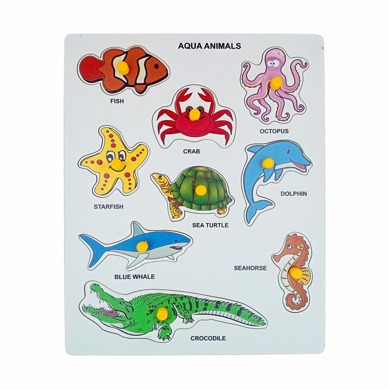 Tantrums Wooden Preschool Aqua Animal Puzzle for Learning Various Aqua Animal with Pictures| Education Puzzle Learning Aid for Kids_Multicolor (B0CZ6JD3WV) Amazon Price History, Amazon Price Tracker