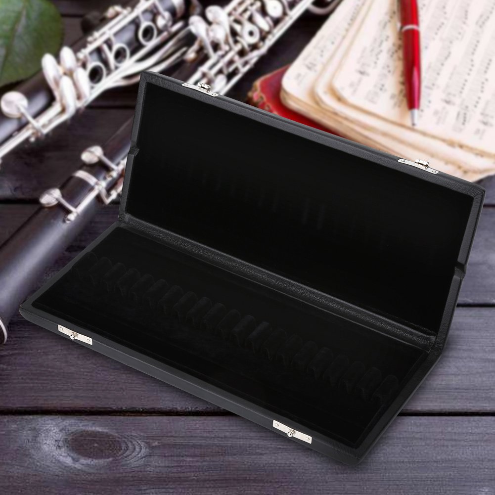 Oboen-Schilf-Etui, Holz-PU-Leder-Abdeckung, Aufbewahrungsbox für Oboen-Reeds (20 Stück)