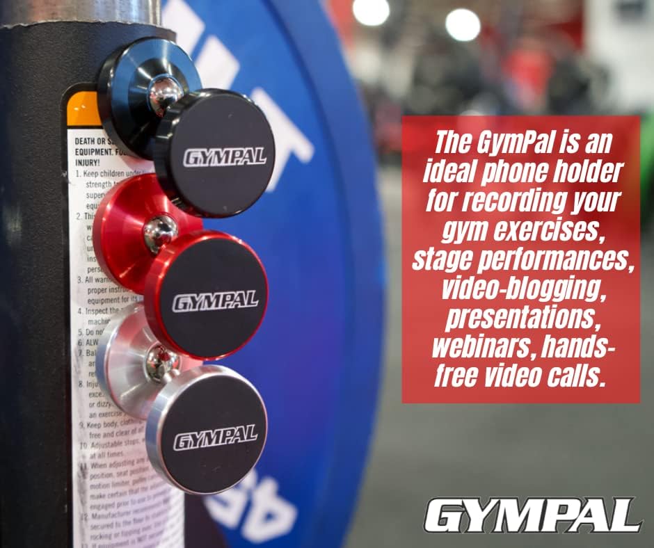 Miniatura 4 de GymPal Soporte magnético para teléfono  Soporte magnético doble para teléfono de gimnasio para entrenar videos  Imán fuerte de doble cara con