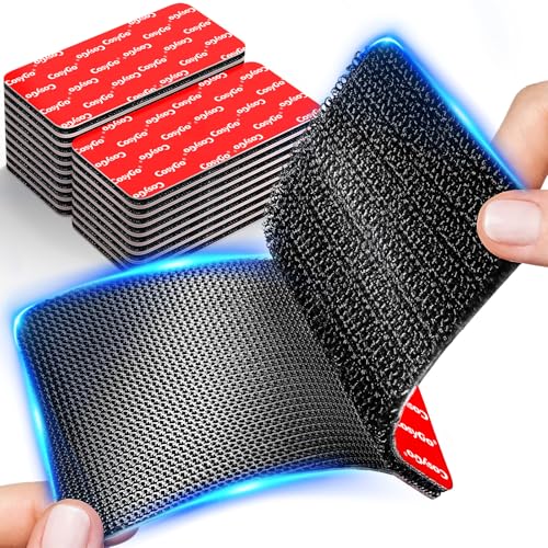 Image of 4 Inch Large Wide Hook and Loop Strips with Super Adhesive Heavy Duty, 8 Sets Heat Resistant Waterproof, Car Outdoor Indoor Sofa Cushion Use, Black 4x2 Inch