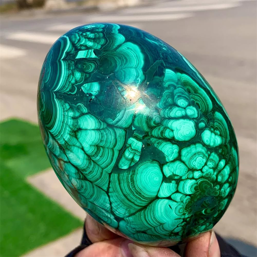 Huevos de Cristal malaquita (210-300 g) for decoración Habitaciones