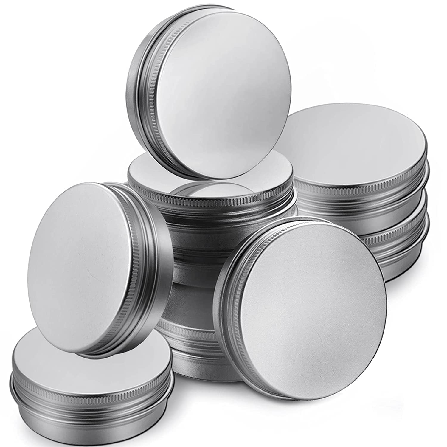 Hunky Dory 10pcs 100ml Aluminium Cosmetics Container Jar for Solid Perfume, Creams,Lip Balm, Body Butter, Essential oil, Hair Wax, Costemic, Makeup Use