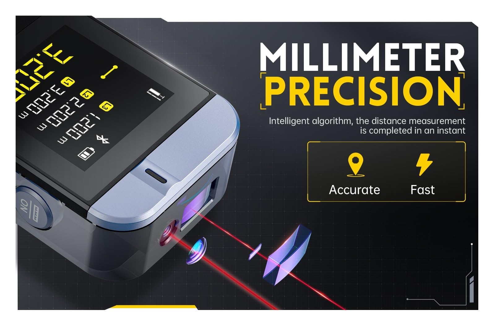 Telémetro láser Inteligente IR40, medidor de Distancia Cinta Digital 40M, milímetro, aplicación precisa, Dibujo Fotos, Registro Datos medición Precisión Flexibilidad Medición