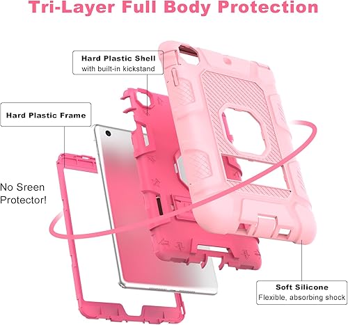 Miniatura 3 de TIMISM Funda para iPad mini, iPad mini 2, iPad mini 3 con soporte, 3 en 1, resistente a prueba de golpes, híbrida de tres capas, funda protectora