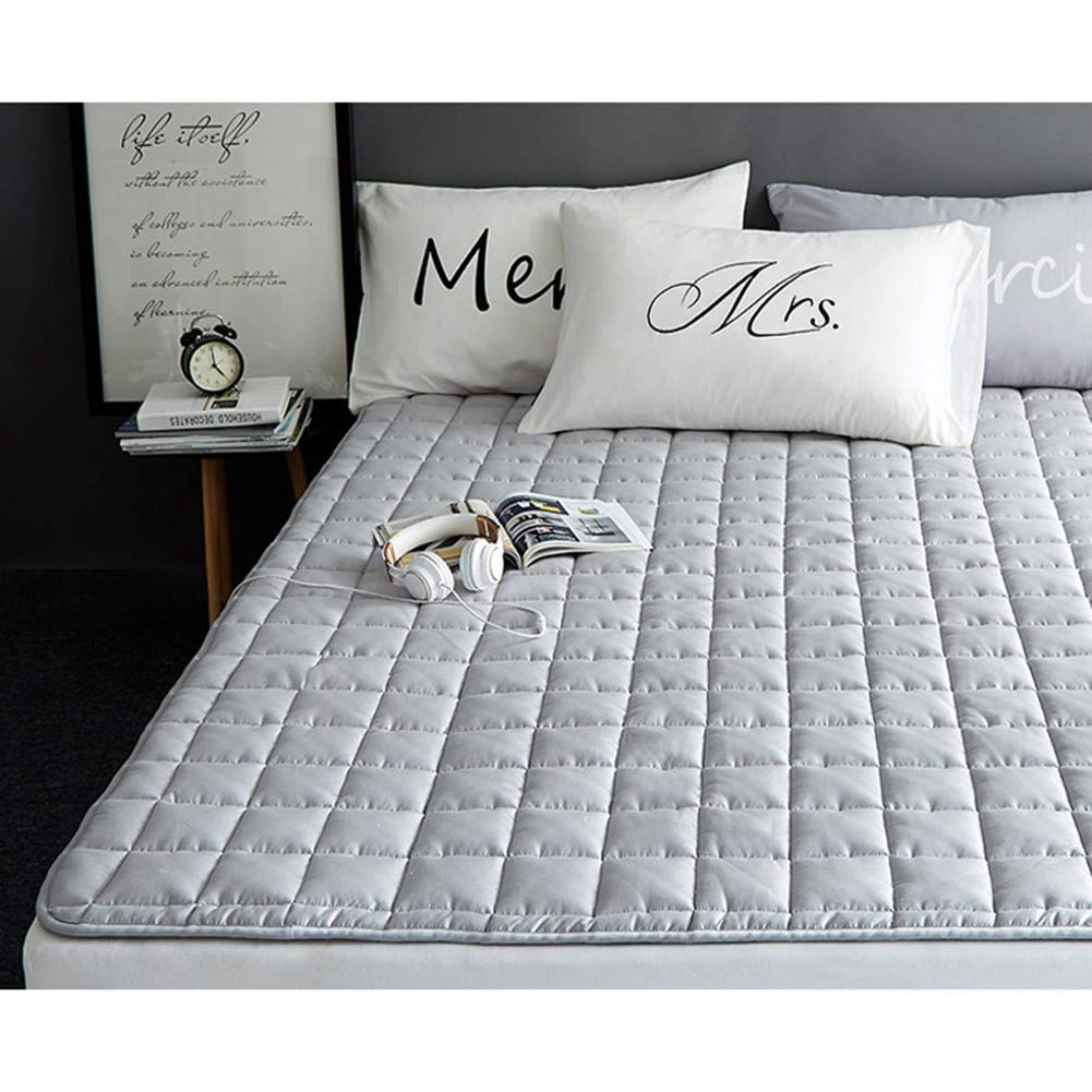 CNZXCO Ultra-thin 2.5cm Mattress pad Protector Topper, Deep pocket fits up to 10" Anti-skidding Sleeping tatami floor mat Washable Hypoallergenic-gray 180x200cm(71x79inch)