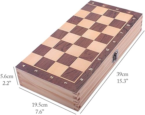 Miniatura 2 de ROLTIN Magnetic Wooden Chess Set Folding Portable Travel Chess Board Game Sets with Game Pieces Storage Slots for Adults and Kids Gift Chess Gifts