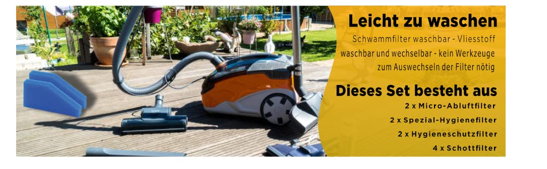 2 x kompletny zestaw filtrów (10-częściowy) dla zwierząt domowych i rodzinnych, dla alergików i rodzin, Multi Clean X8 Parquet, Multi Clean X10 Parq, X7, Thomas Aqua+ odkurzacz alternatywny jak Thomas
