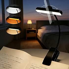 Lâmpada de Leitura para Estudo com 24 Luzes LED e Braçadeira Giratória Lâmpada de Leitura Recarregável Luz Noturna Adequada para Mesas, Mesas de Cabeceira e Computadores