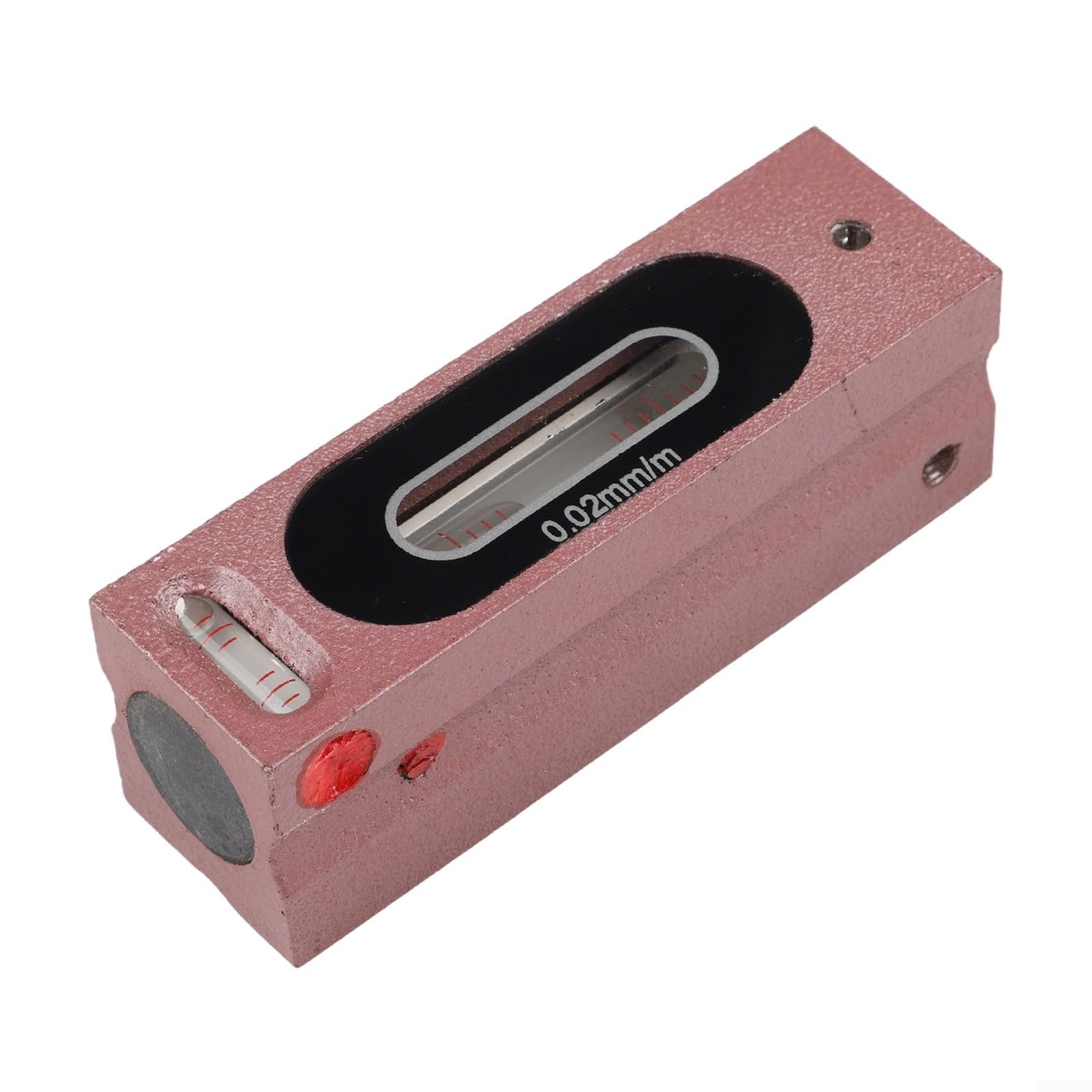 Fitter's - Barra de acero para nivel de espíritu de 0,02 mm/m de precisión con viales de burbujas graduados y base magnética de ranura en V, 100/150/200 mm (100 mm)